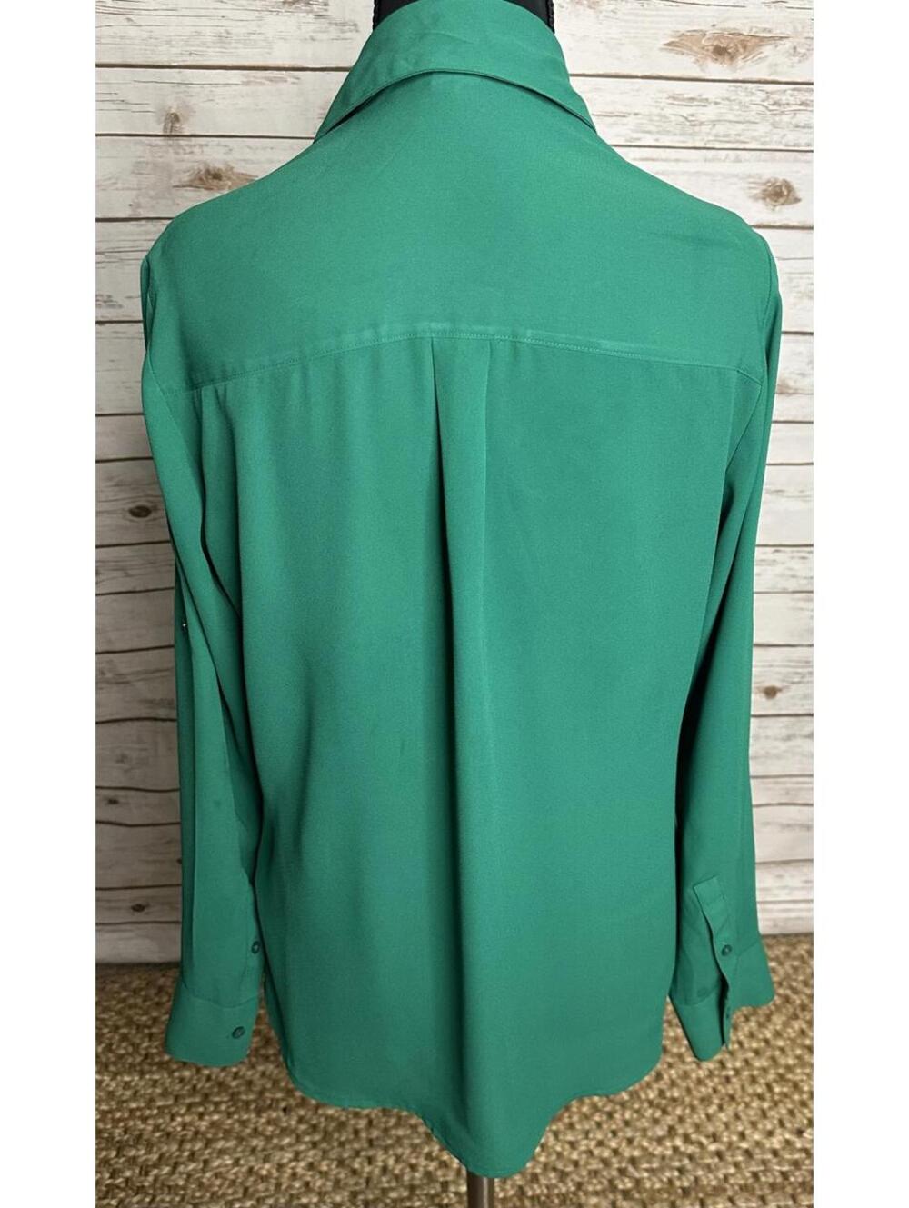 Express Slim Portofino kelly green long sleeve button-up shirt Size Small - Picture 4 of 5